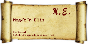 Mogán Eliz névjegykártya